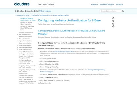 Configuring Kerberos Authentication for HBase | 5.7.x ...