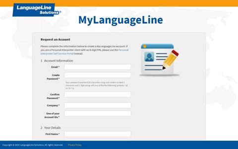 MyLanguageLine - Access your LLS account