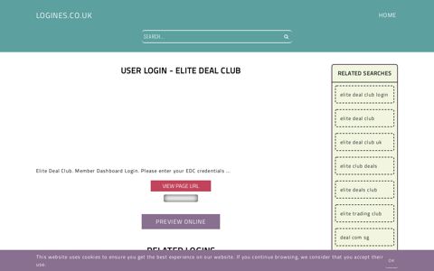 User Login - Elite Deal Club - General Information about Login
