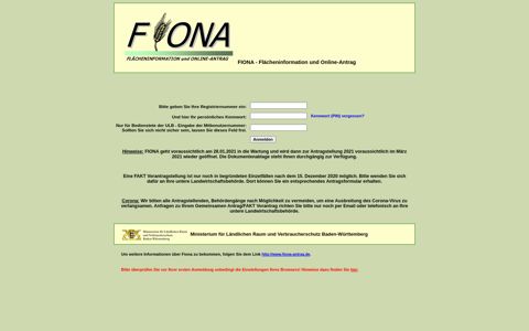FIONA - Anmeldung
