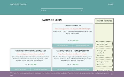 gamevicio login - General Information about Login