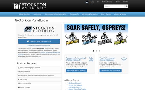 GoStockton Portal Login - Portal | Stockton University