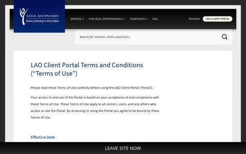 LAO Client Portal Terms and Conditions (“Terms of Use ...