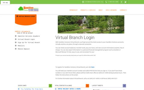Virtual Branch Login – Hamilton Horizons Federal Credit Union