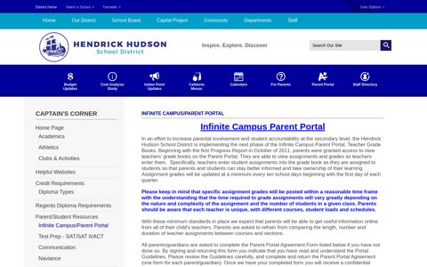 Captain's Corner / Infinite Campus/Parent Portal