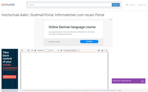 Hochschule Aalen. Studmail-Portal. Informationen zum neuen ...