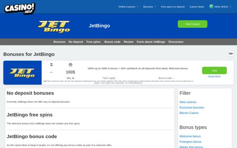 JetBingo (2020) Bonuses & Review | Casino Help