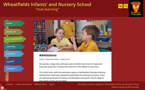 Admissions | Wheatfields Infants' and Nursery School