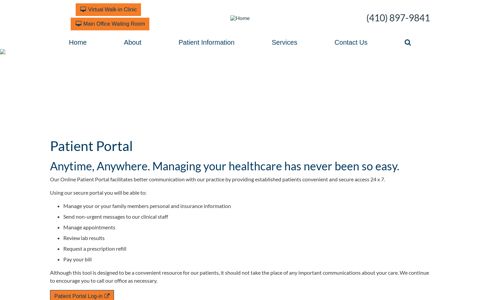 Patient Portal Information | Annapolis Internal Medicine