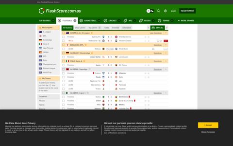Live Football Scores - A-League, EPL, ACL - FlashScore.com.au