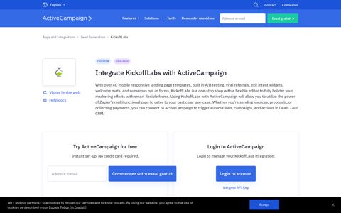 KickoffLabs Integration & App | ActiveCampaign