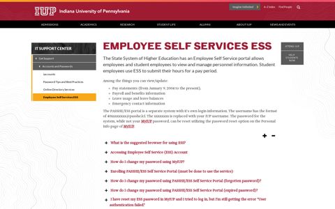 Employee Self Services ESS - Accounts and Passwords - Get ...