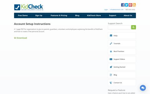 Account Setup Instructions - KidCheck