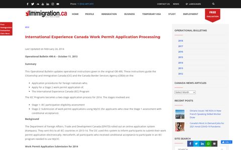 International Experience Canada Work Permit Application ...