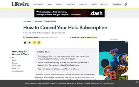 How to Cancel Your Hulu Subscription - Lifewire