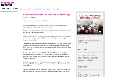 FirstGroup launches intranet site to encourage staff training ...