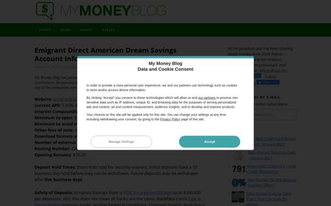 Emigrant Direct American Dream Savings Account Information ...