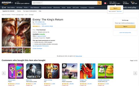 Evony: The King's Return: Amazon.ca: Appstore for Android