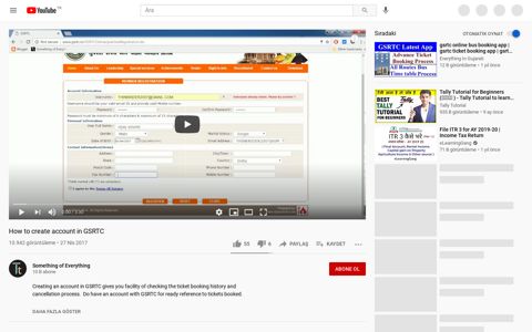 How to create account in GSRTC - YouTube