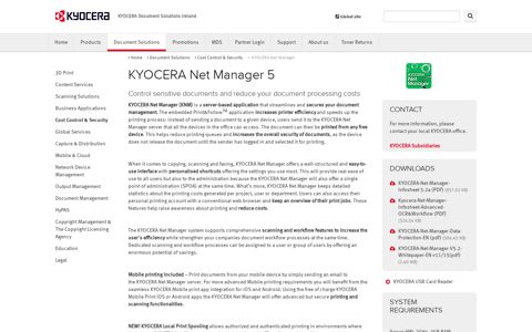 KYOCERA Net Manager 5 | Cost Control & Security ...