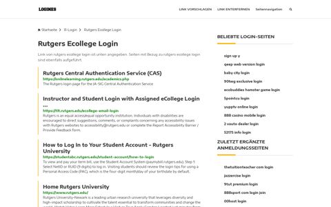 Rutgers Ecollege Login | Allgemeine Informationen zur Anmeldung