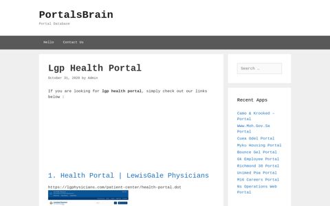 Lgp Health - Health Portal | Lewisgale Physicians
