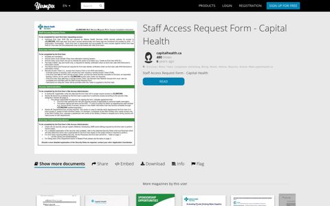 Staff Access Request Form - Capital Health - Yumpu