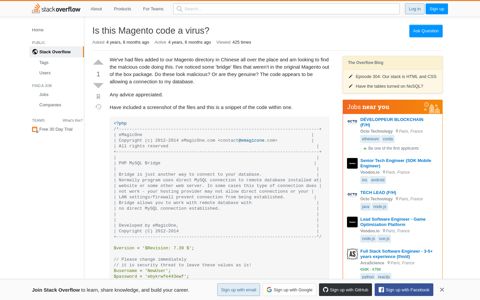 Is this Magento code a virus? - Stack Overflow