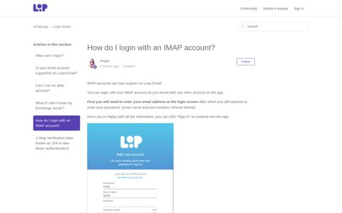 How do I login with an IMAP account? – InTheLoop