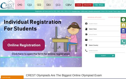 Online Olympiad Exams Registration 2020 Open for Class KG ...