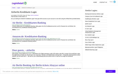 Airberlin Kreditkarte Login Air Berlin - Kreditkarten-Banking ...