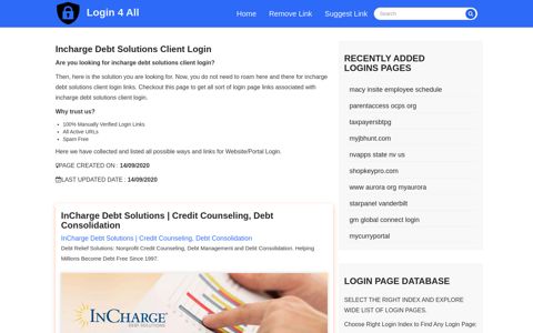 incharge debt solutions client login - Official Login Page [100 ...