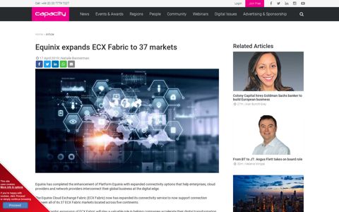 Equinix expands ECX Fabric to 37 markets - Capacity Media