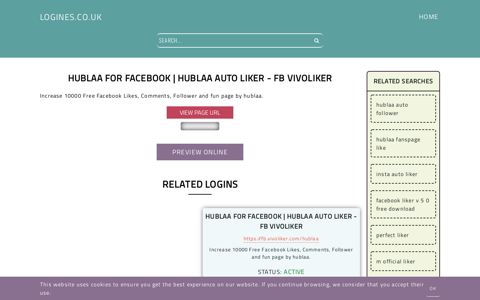 Hublaa for Facebook - General Information about Login