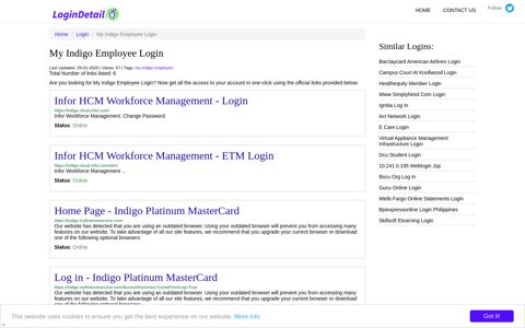 My Indigo Employee Login Infor HCM Workforce Management ...