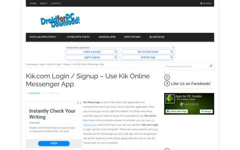 Kik.com Login / Signup - Use Kik Online Messenger App
