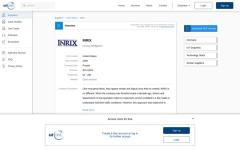 INRIX - Profile | IoT ONE