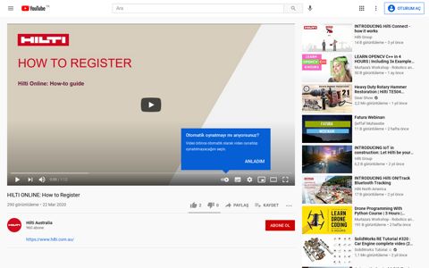 HILTI ONLINE: How to Register - YouTube