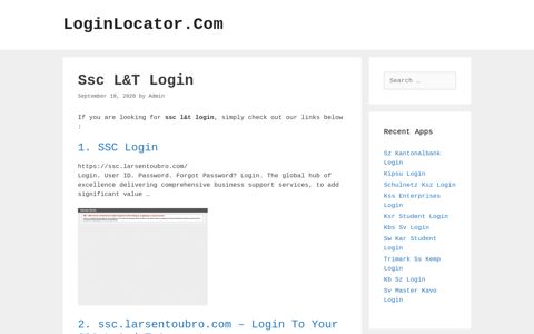 Ssc L&T Login - LoginLocator.Com
