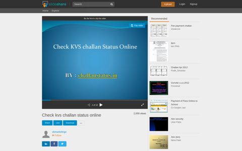Check kvs challan status online - SlideShare