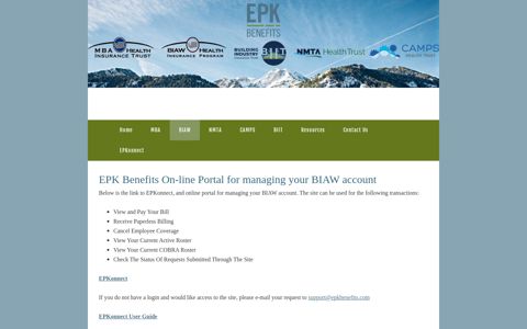 EPK Benefits On-line Portal for managing your BIAW account ...
