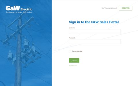Sign in to the G&W Sales Portal - G&W Electric