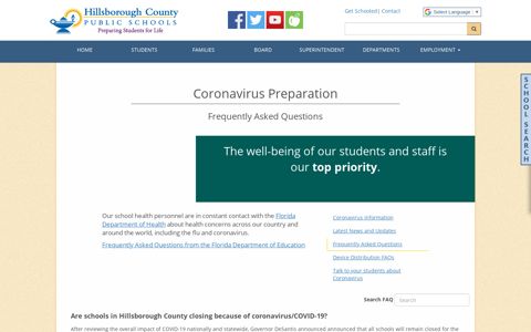 Coronavirus Frequently Asked Questions - Hillsborough ...