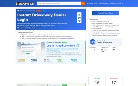 Instant Driveaway Dealer Login - Logins-DB