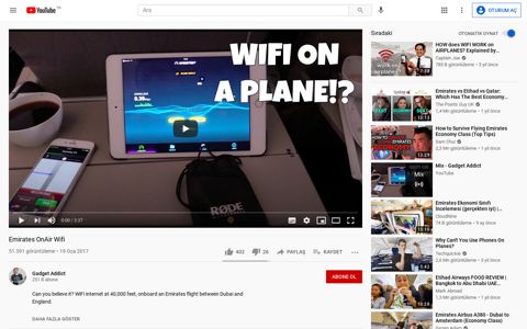 Emirates OnAir Wifi - YouTube