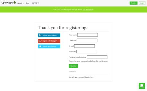 Registration Form - OpenOpps.com - never miss an ...