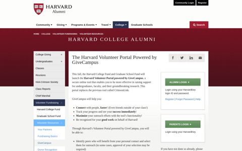 The Harvard Volunteer Portal Powered by GiveCampus ...