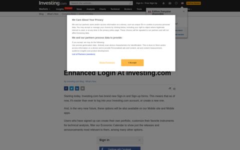 Enhanced Login At Investing.com By Investing.com Blog