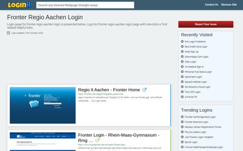 Fronter Regio Aachen Login - Loginii.com