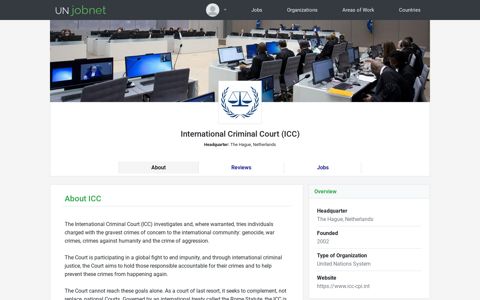 Careers at ICC - International Criminal Court | UNjobnet